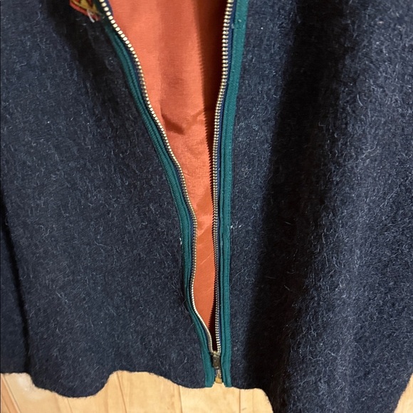 Vintage Rolf Drangsgaard dark charcoal and Orange Embroidered Zip-Up Jacket - Picture 6 of 6